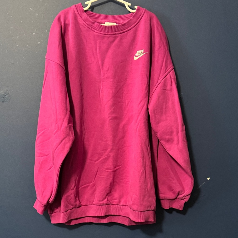 Nike Girls Youth XL Fuchsia Crew Neck Sweater Purple